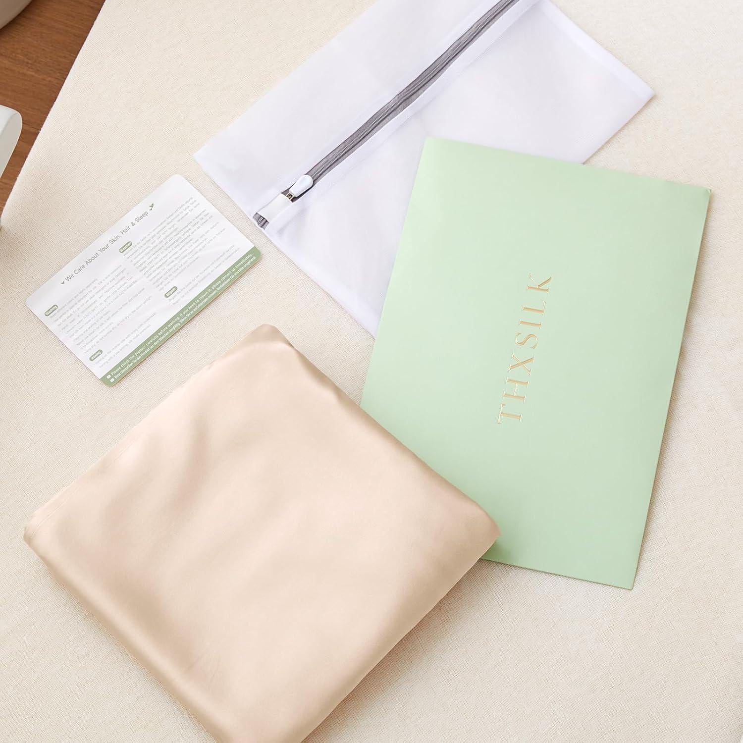 Sábana de Cuna THXSILK 100% Seda Morera 700 Hilos Champagne