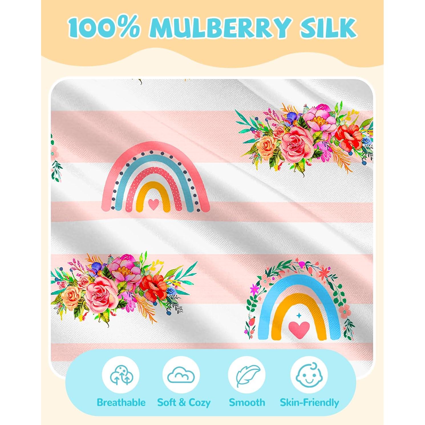 Funda de Almohada de Seda Miss Adola 50.8x76.2cm Arcoíris