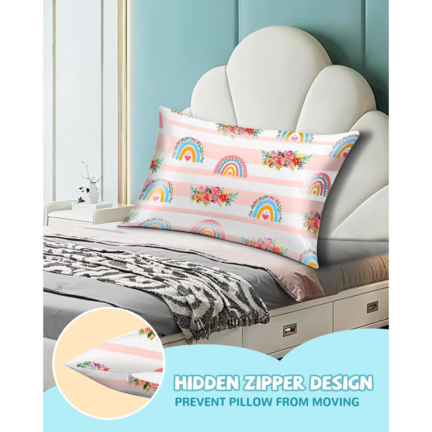 Funda de Almohada de Seda Miss Adola 50.8x76.2cm Arcoíris