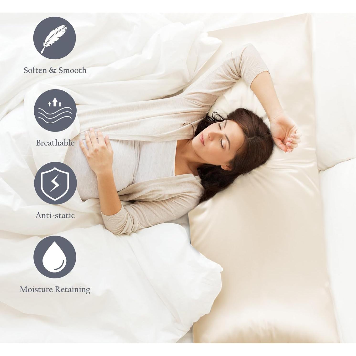 Funda de Almohada de Seda OLESILK 50.8x137.2cm con Cremallera