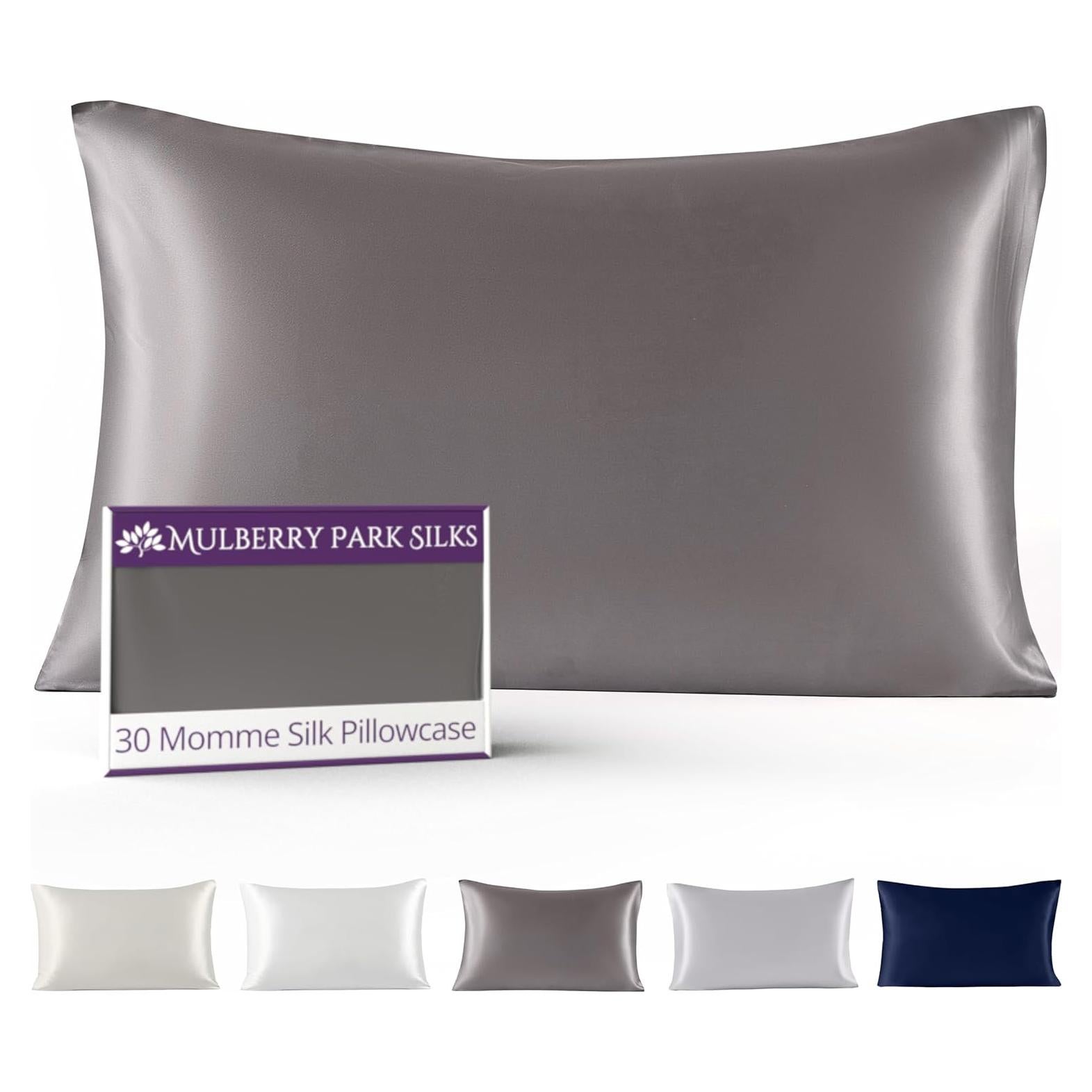 Funda de Almohada de Seda Mulberry Park 30 Momme - Gunmetal