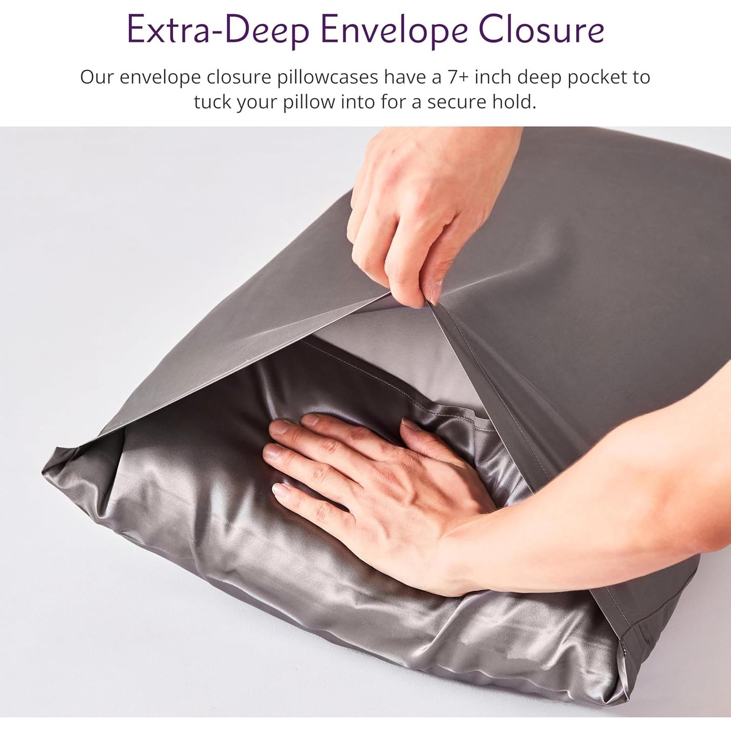 Funda de Almohada de Seda Mulberry Park 30 Momme - Gunmetal