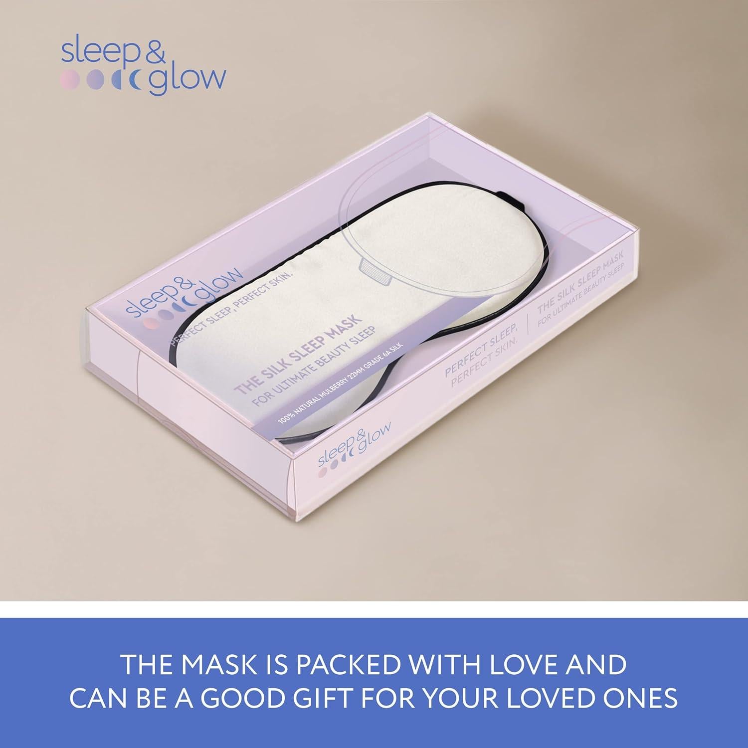 Mascarilla de Sueño de Seda Sleep & Glow 100% Natural Ajustable