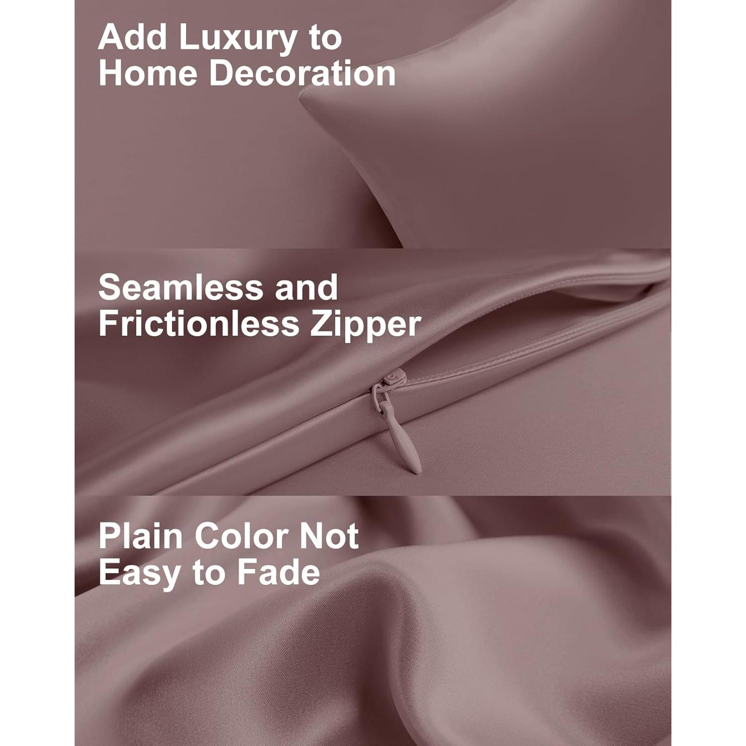 THXSILK Juego de 2 Fundas de Almohada de Seda Morera Reina 76x51cm