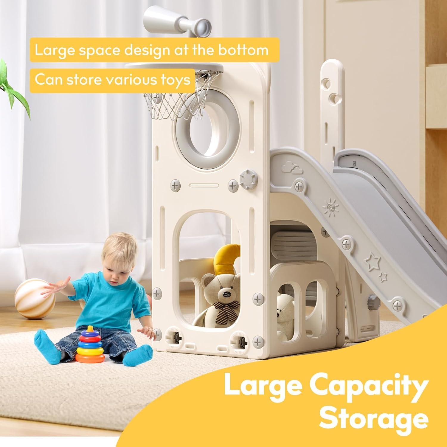 Tobogán 6 en 1 Baotree para Niños Pequeños - Gris Blanco