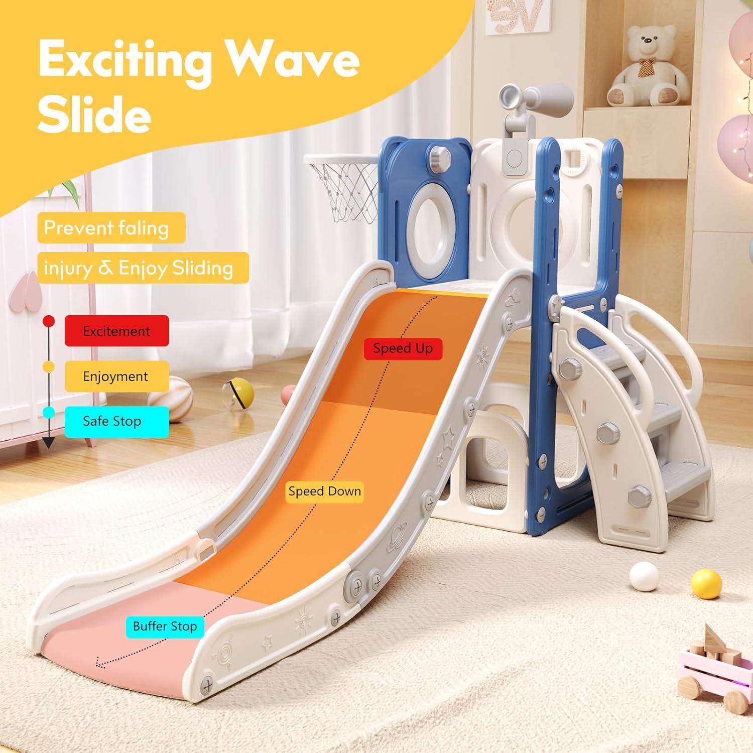 Tobogán para Niños Pequeños Baotree 150cm Azul Amarillo