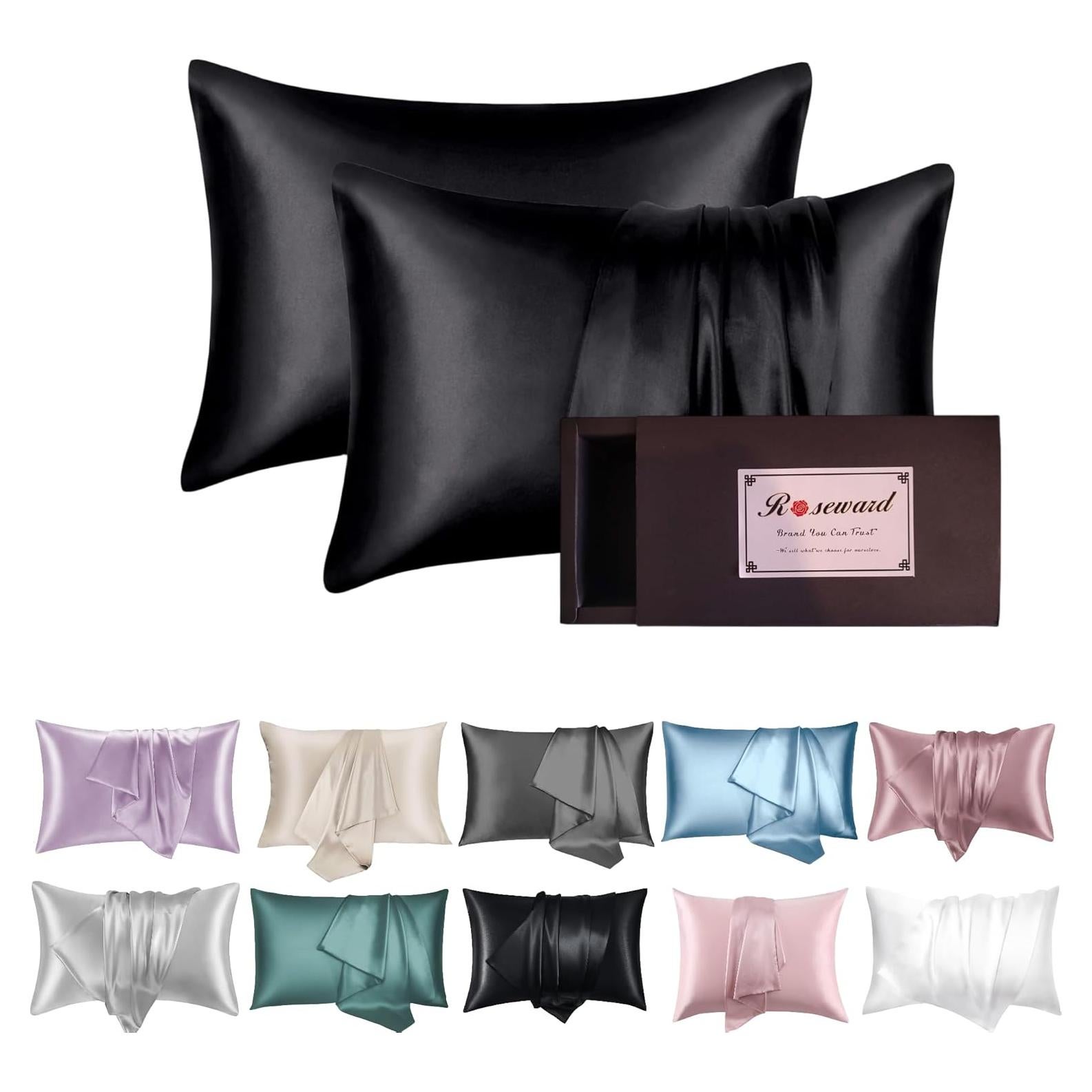 Fundas de Almohada de Seda Morera ROSEWARD 19 Momme Reina 2 Pzs