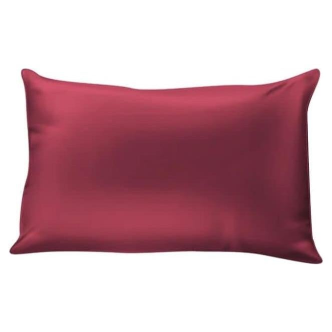Funda de Almohada de Seda Liquid41 Rey Rojo Vino Suave y Duradera
