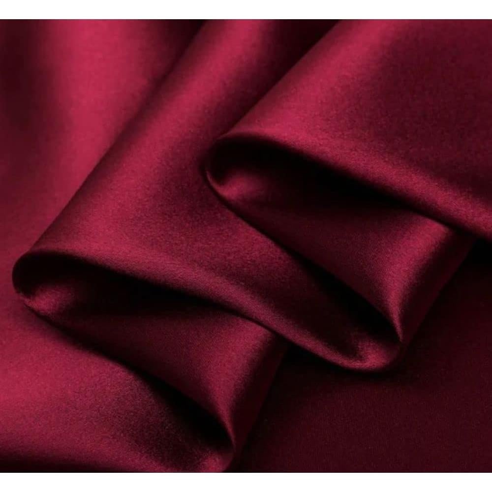 Funda de Almohada de Seda Liquid41 Rey Rojo Vino Suave y Duradera