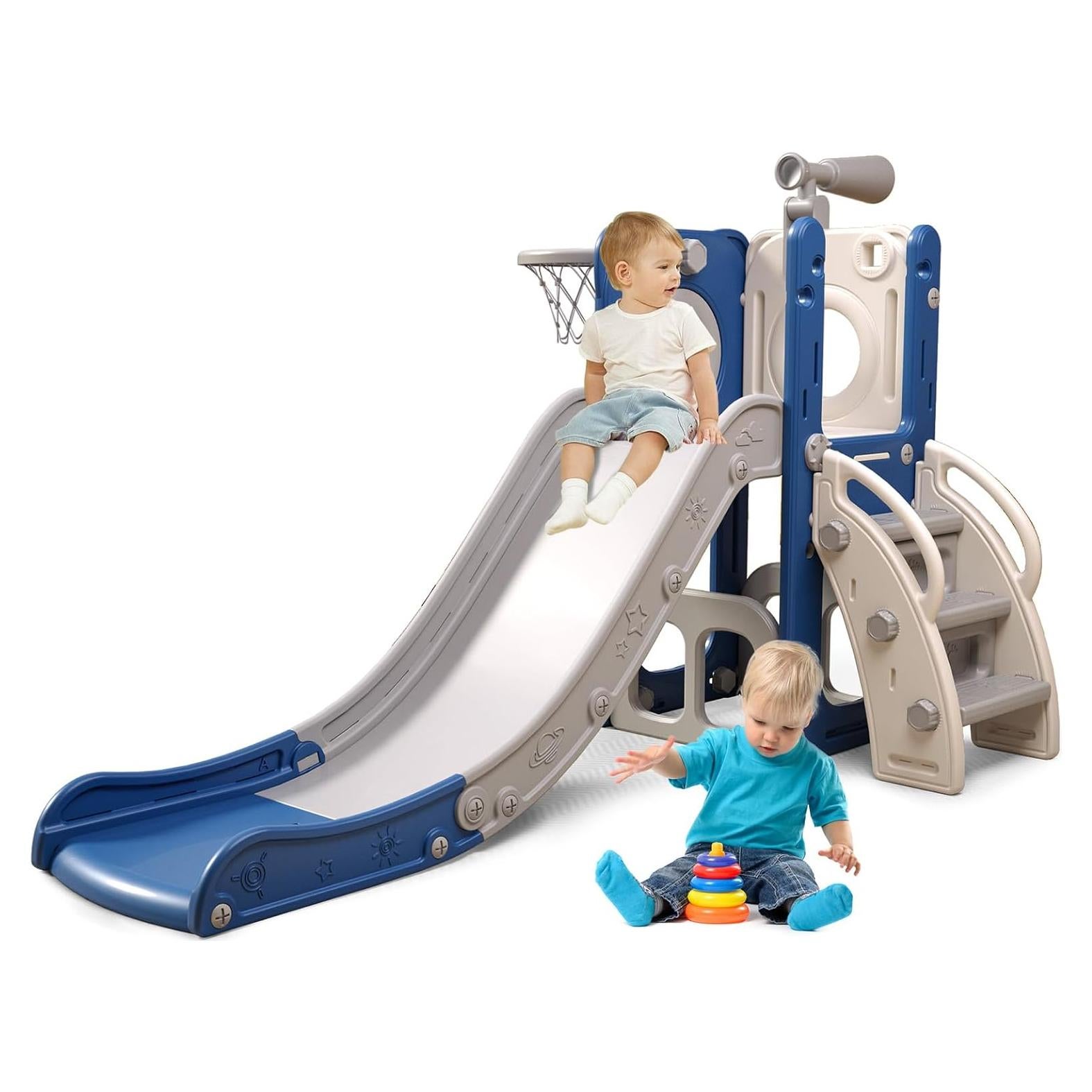 Tobogán 6 en 1 Baotree para Niños con Aro y Pelota