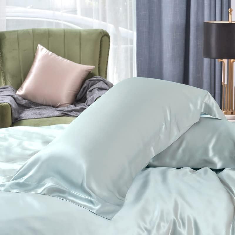 Funda de Almohada de Seda THXSILK Reina 100% Morera Azul Claro