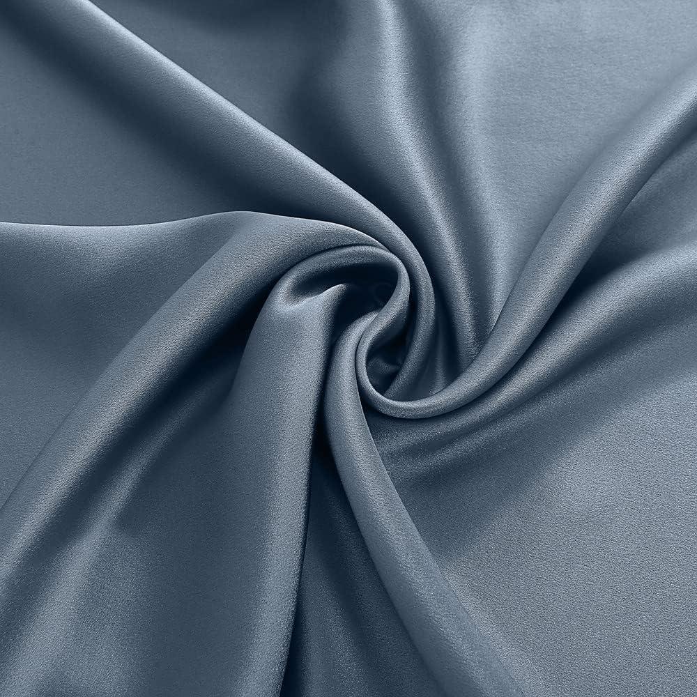 Funda de Almohada de Seda de Morera Tim & Tina Estándar 22 Momme Azul Humo