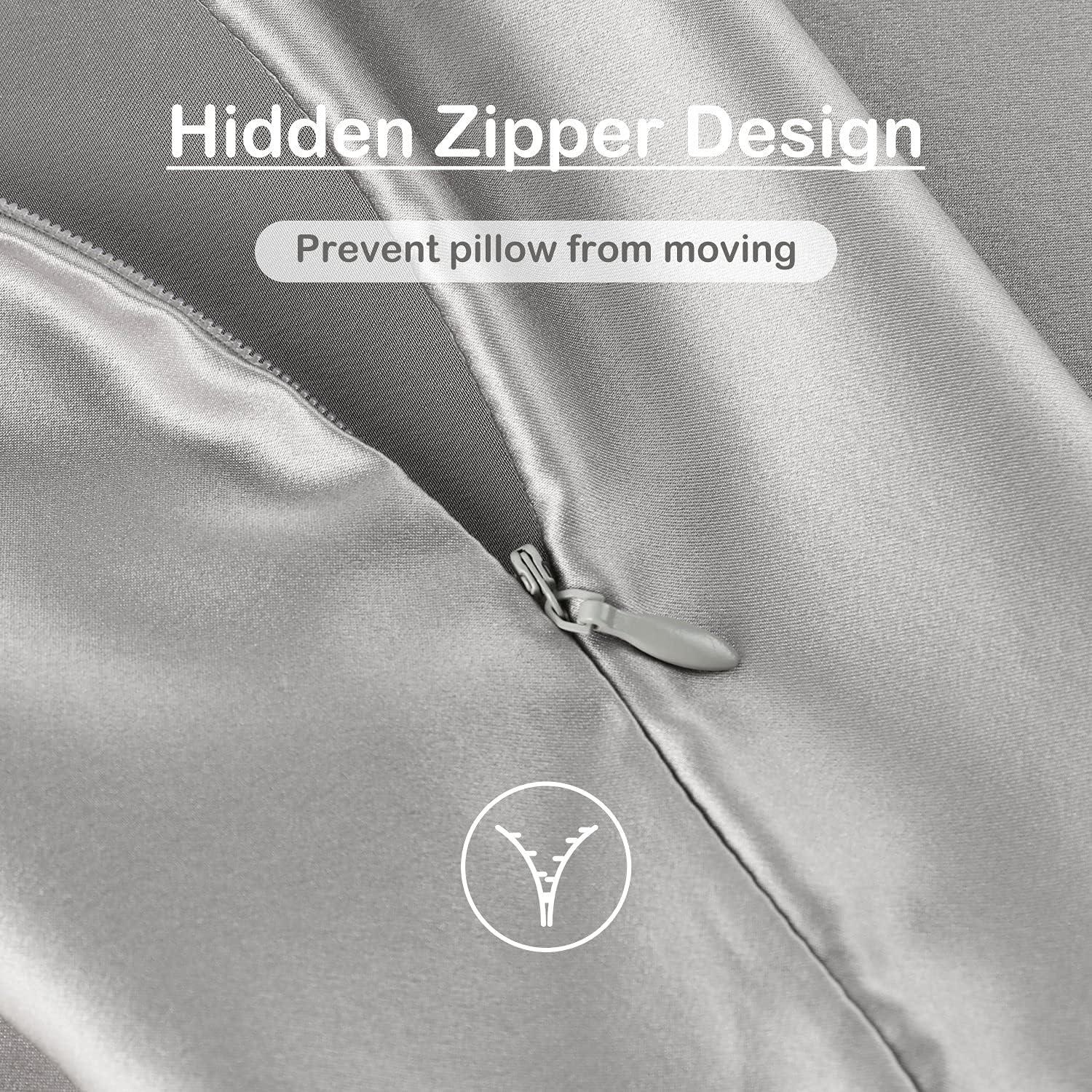 Funda de Almohada de Seda ATreebag 33x46 cm Gris Plateado