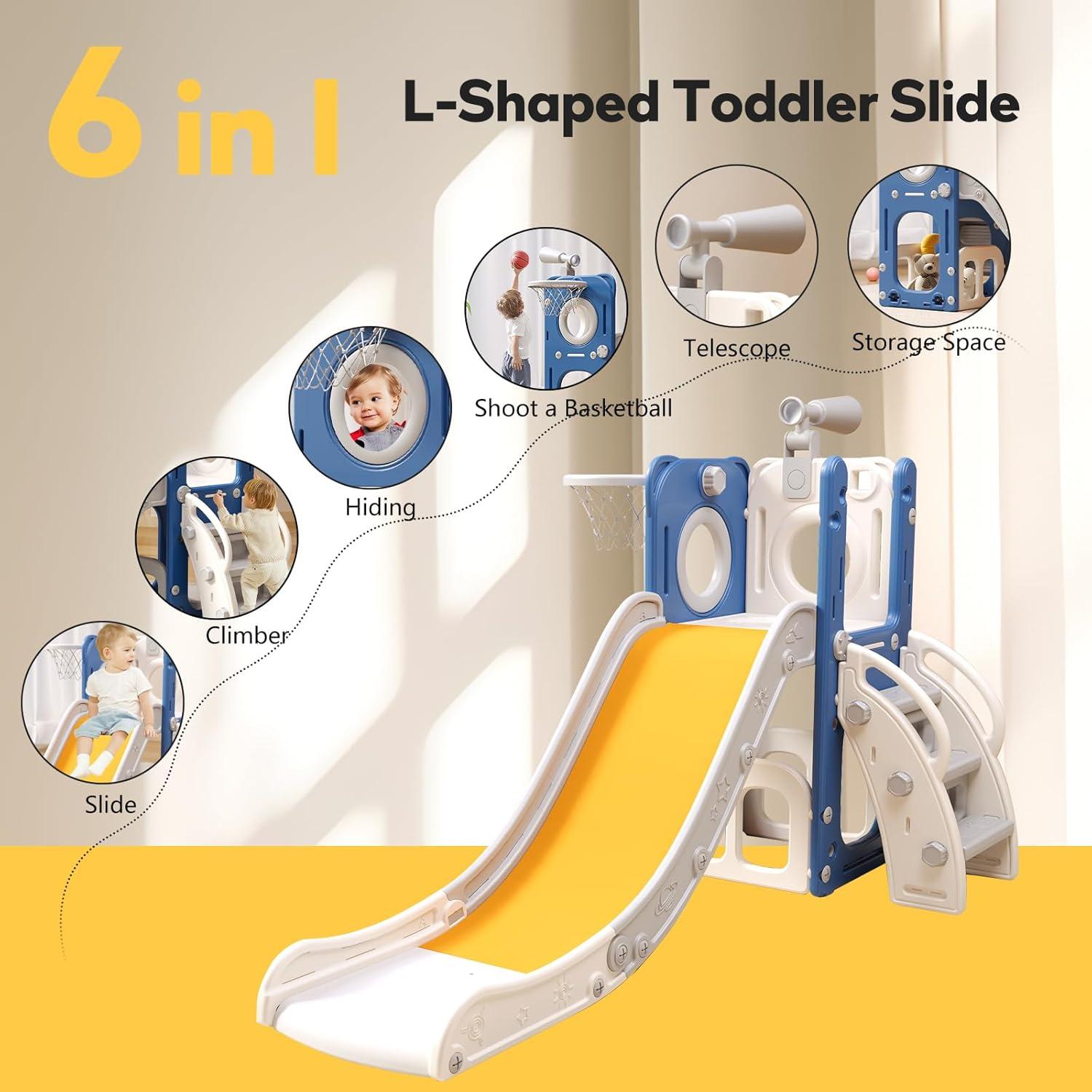 Tobogán para Niños Pequeños Baotree 150cm Azul Amarillo