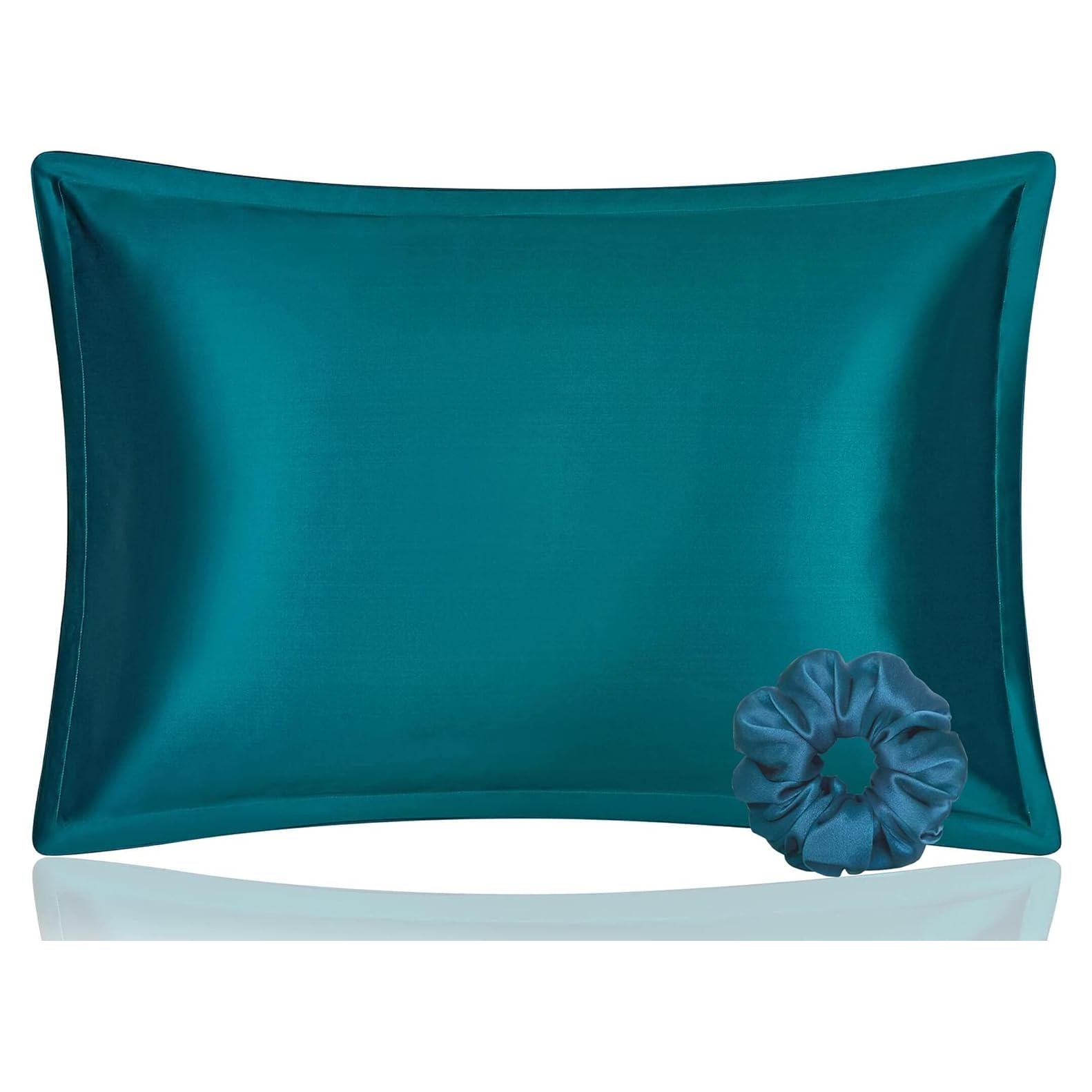 Funda de Almohada de Seda DISANGNI Reina 50x75cm Verde Azulado
