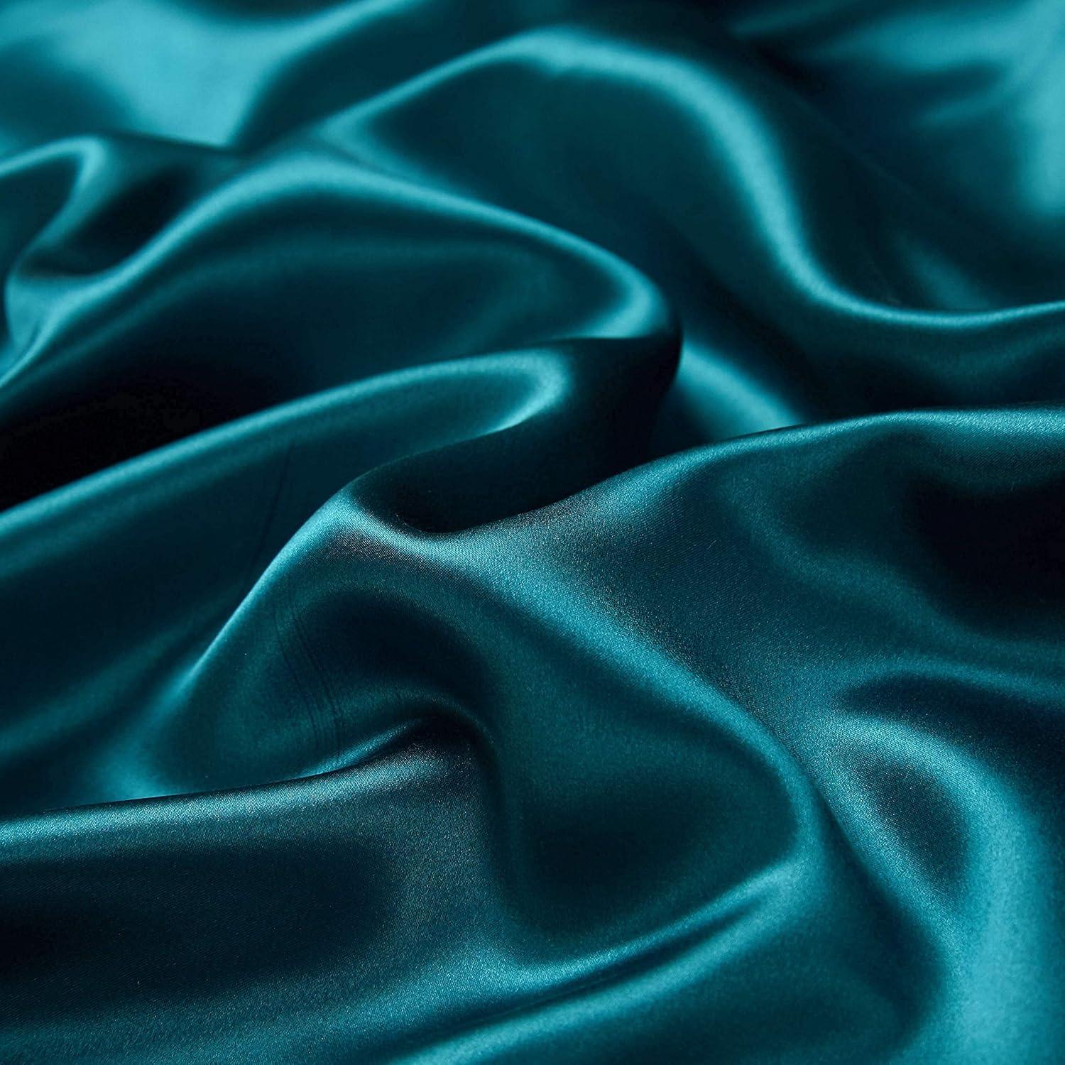 Funda de Almohada de Seda DISANGNI Reina 50x75cm Verde Azulado