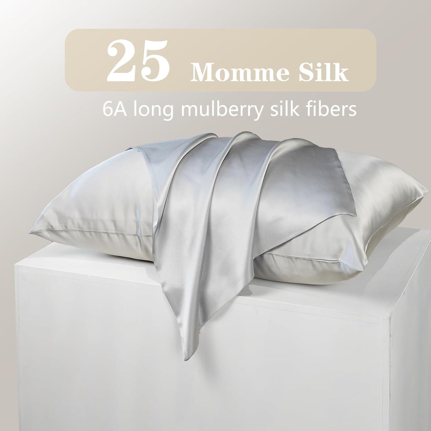 Funda de Almohada de Seda de Morera Glodex 100% Pura 25 Momme