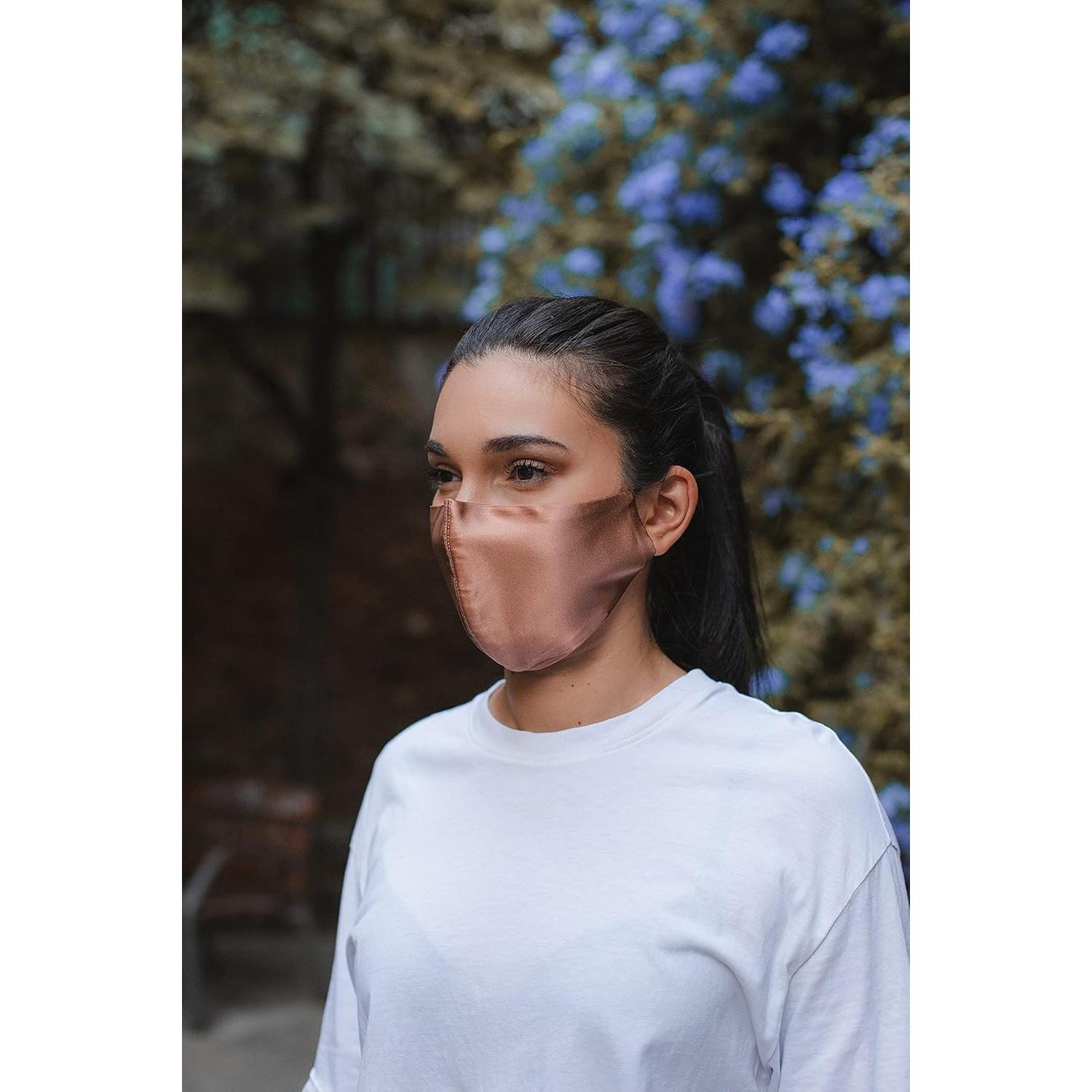 Mascarilla de Seda 100% Habac Studio Unisex Ajustable 24x15cm