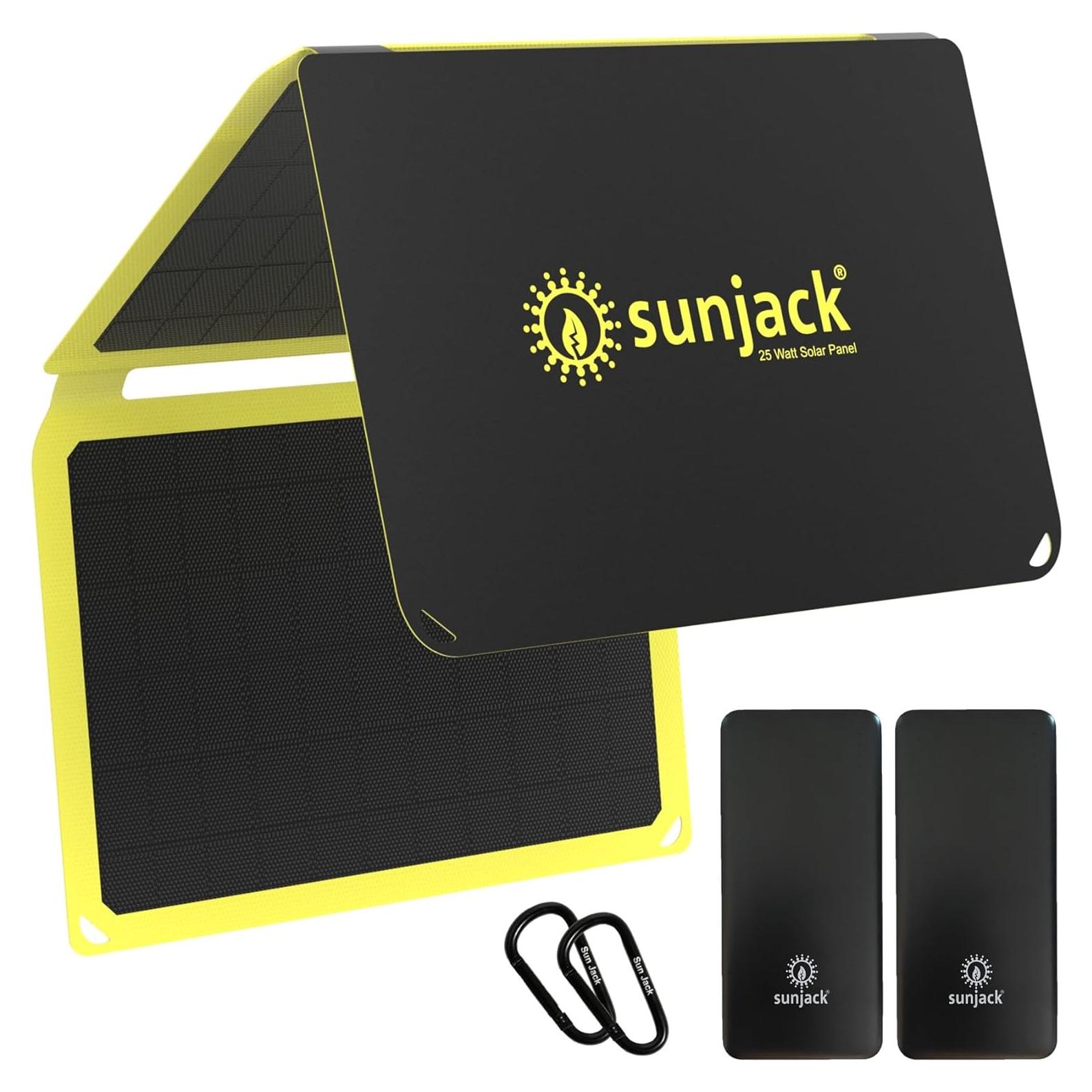 Panel Solar Plegable SunJack 25W Impermeable + 2 Baterías 10000mAh