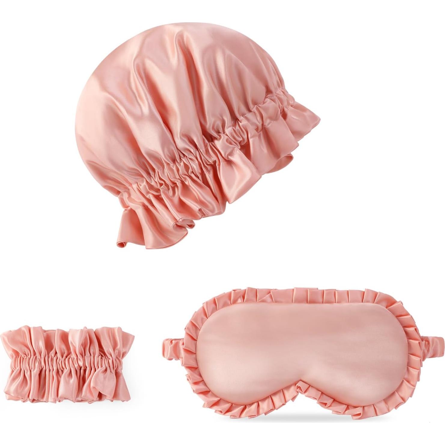 Set de Sueño de Belleza ALASKA BEAR 4 Piezas Seda Reina Rosa