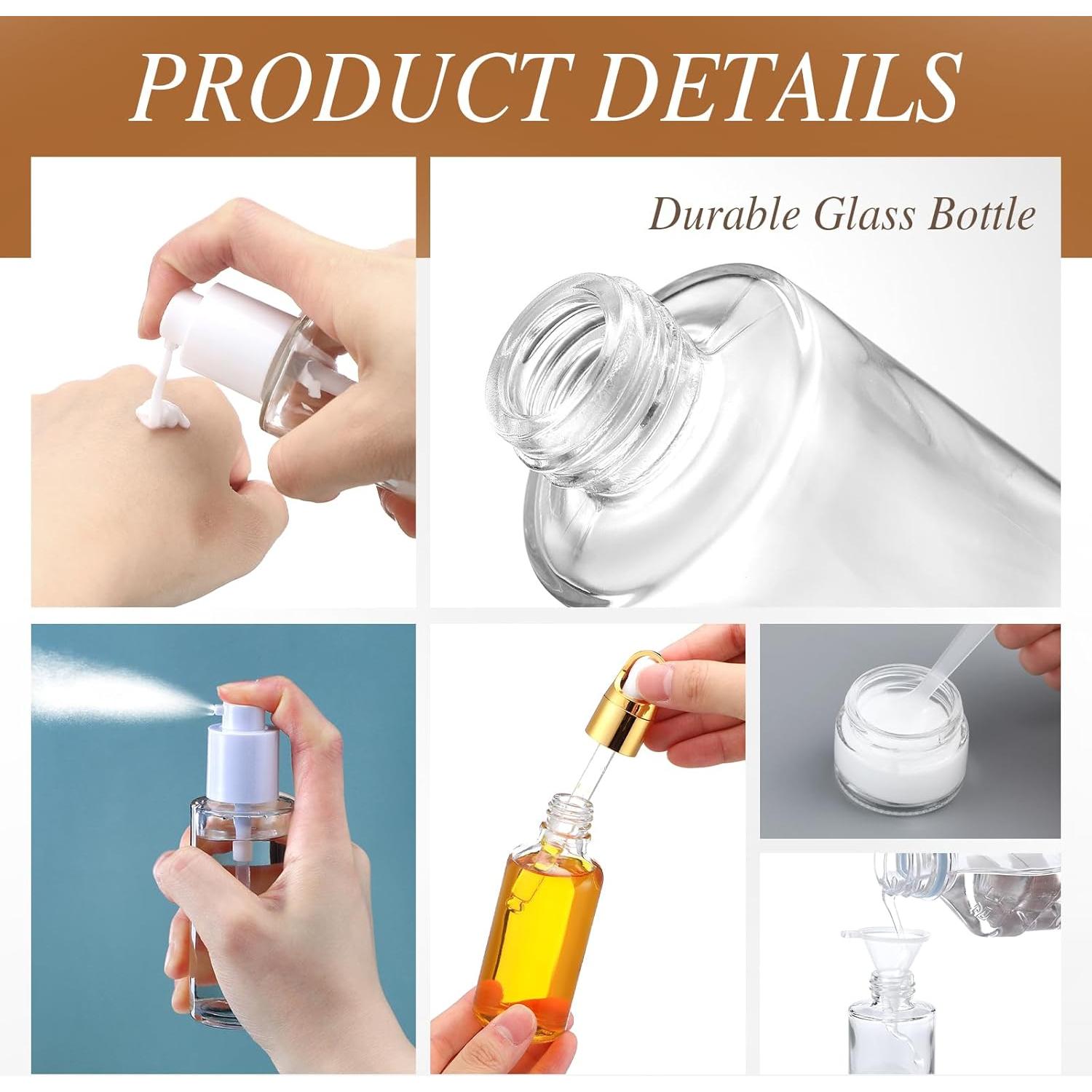 Set de Botellas de Viaje de Vidrio Qiyaz 11 Pcs con Estuche