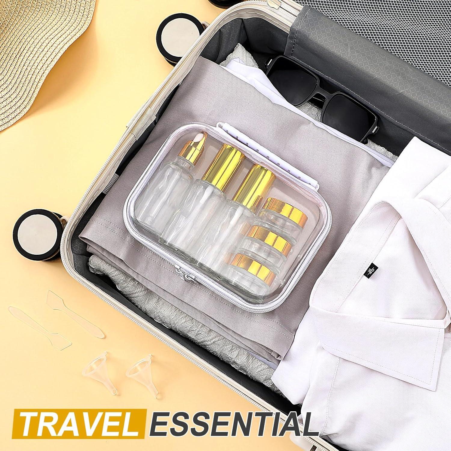 Set de Botellas de Viaje de Vidrio Qiyaz 11 Pcs con Estuche