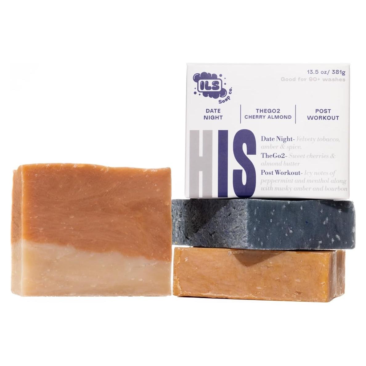 Jabón Natural Iron Lion - Paquete 3 Mezcla HIS para Hombre