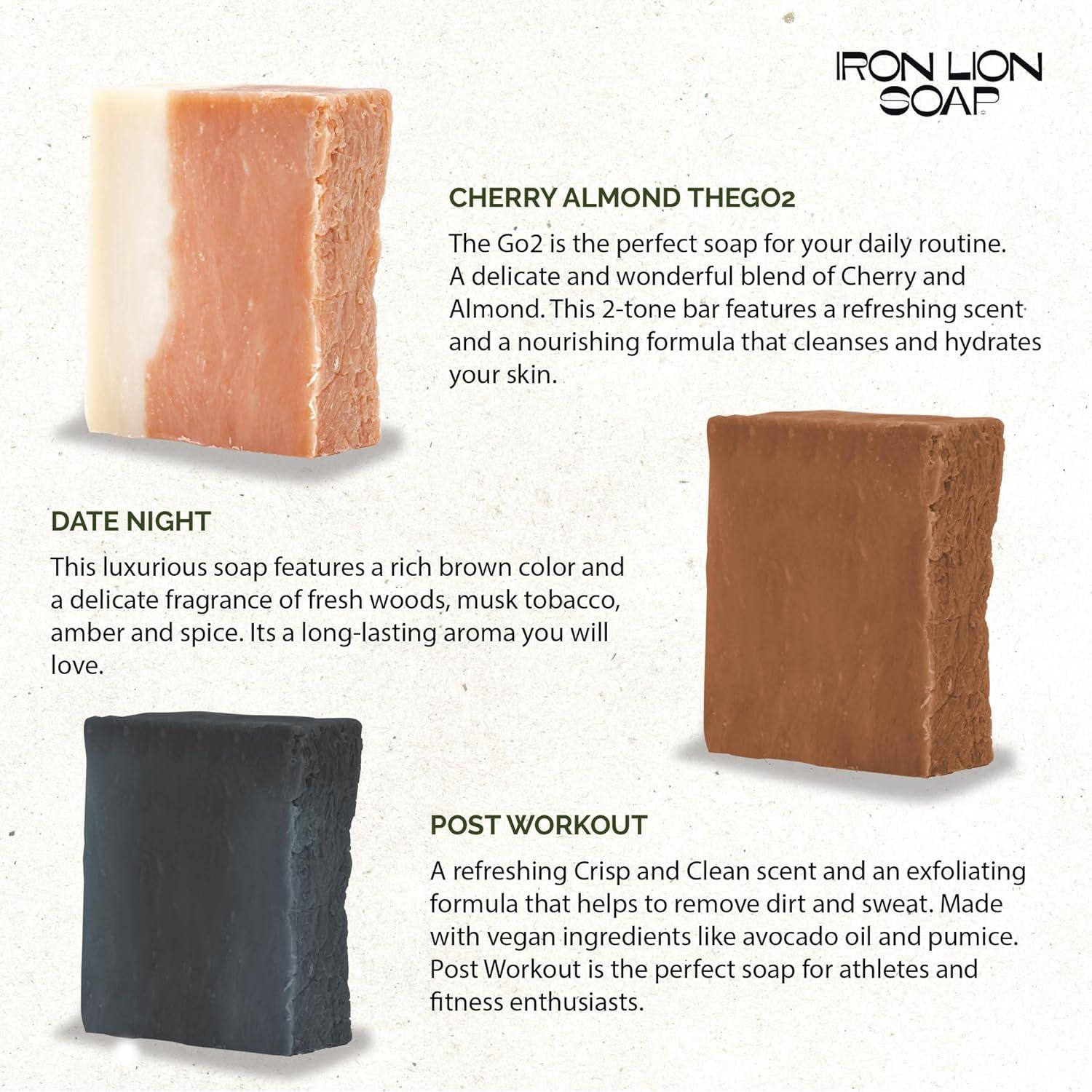 Jabón Natural Iron Lion - Paquete 3 Mezcla HIS para Hombre