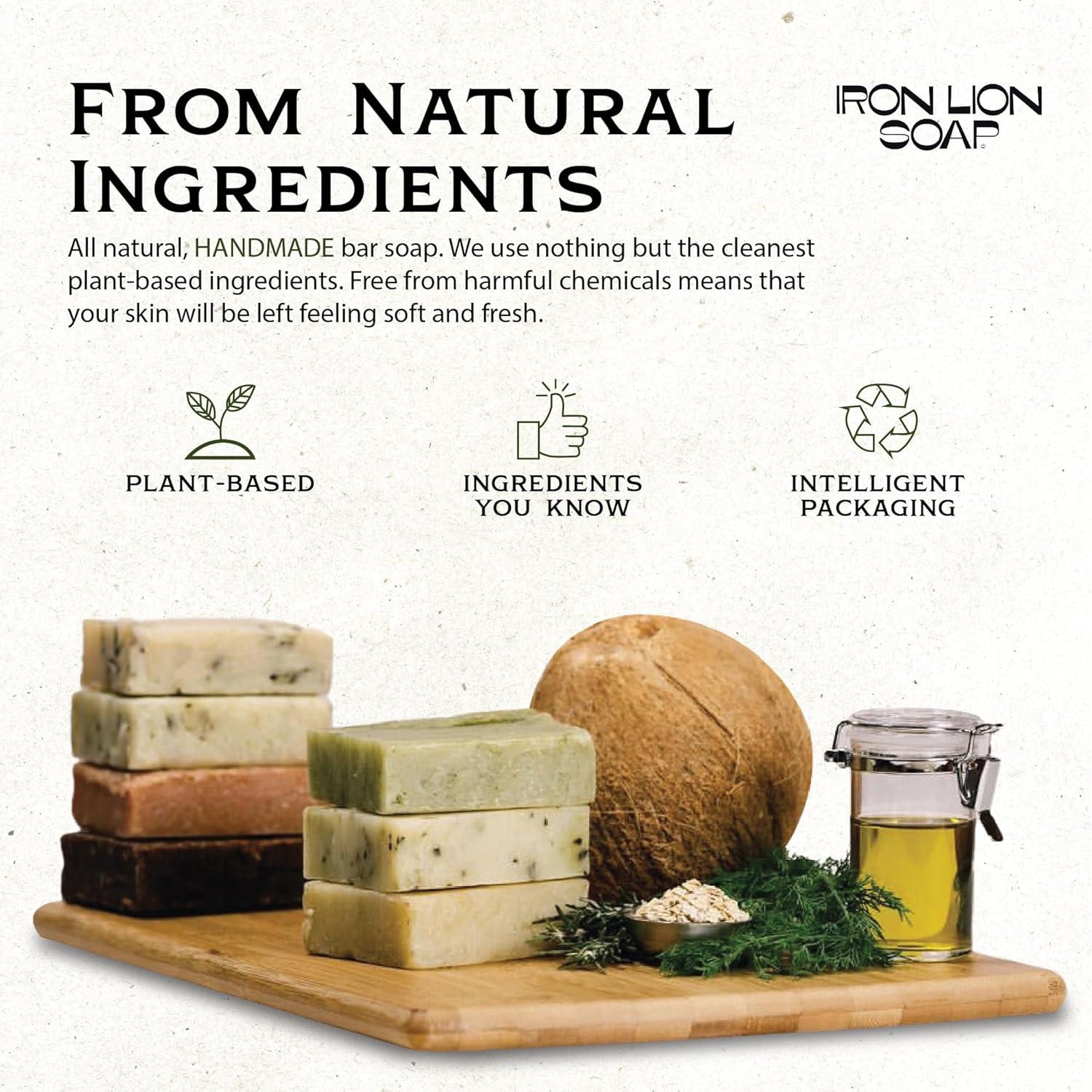 Jabón Natural Iron Lion - Paquete 3 Mezcla HIS para Hombre