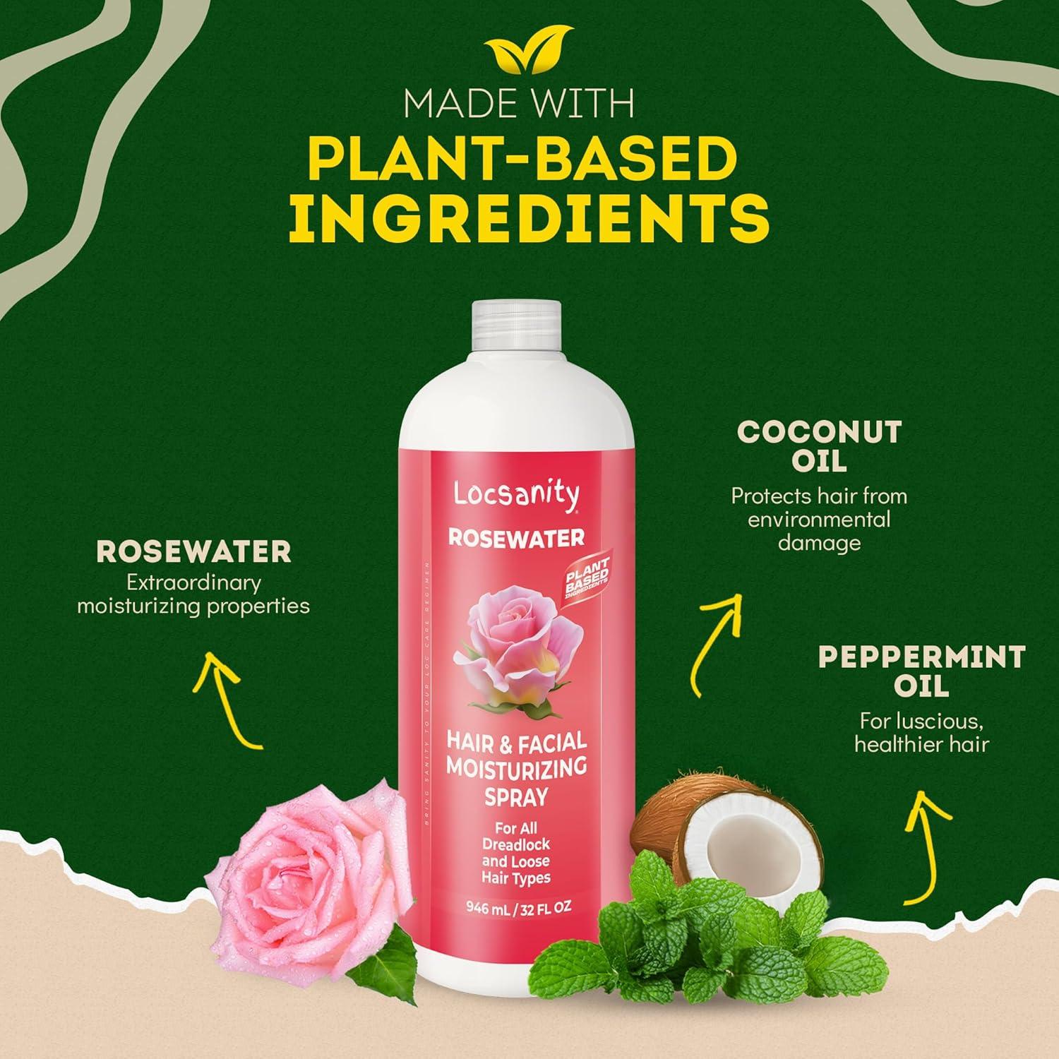 Locsanity Agua de Rosa Pura Spray Hidratante 946 ml