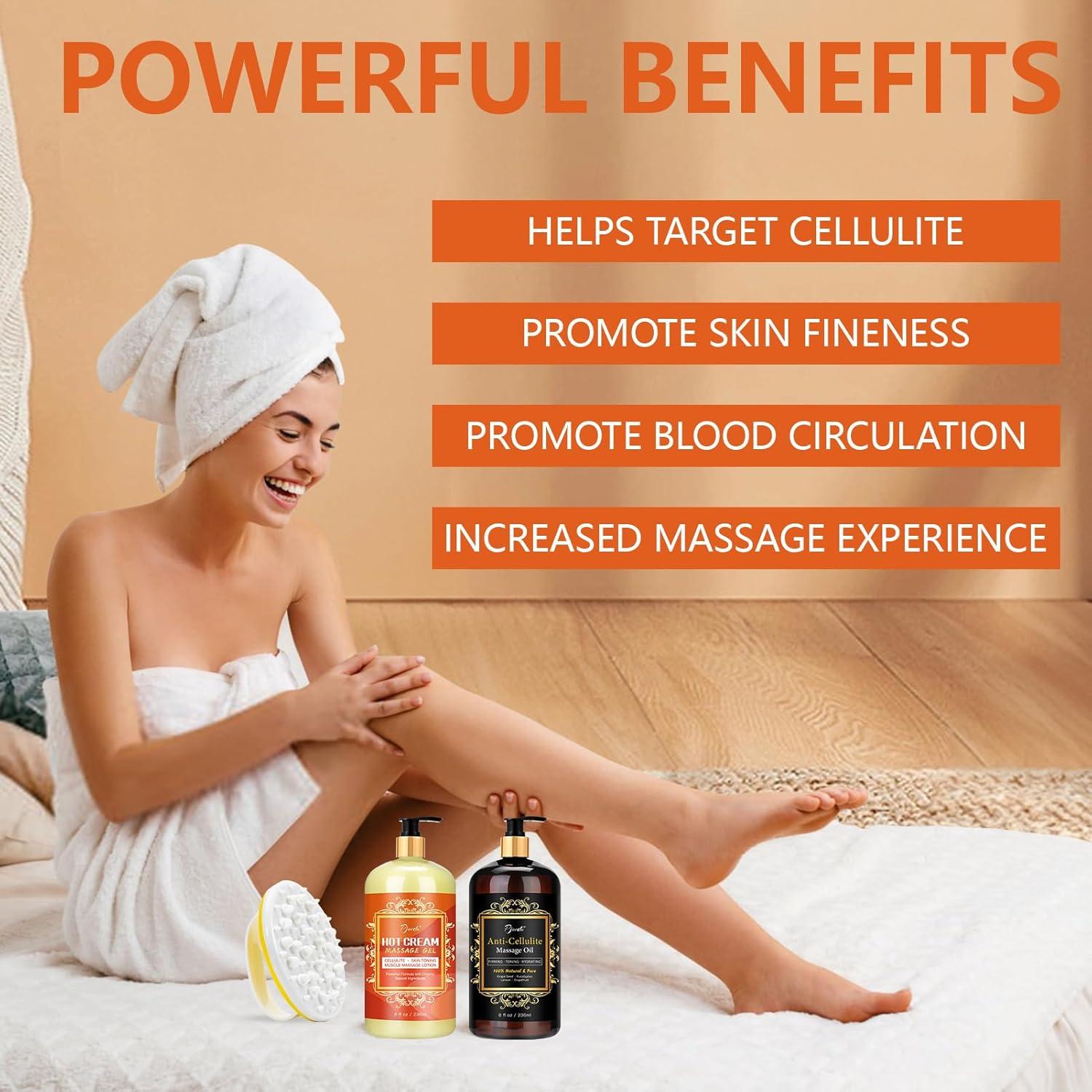 Set de Aceite de Masaje Anticelulitis Pjordo 236.6 ml + Crema