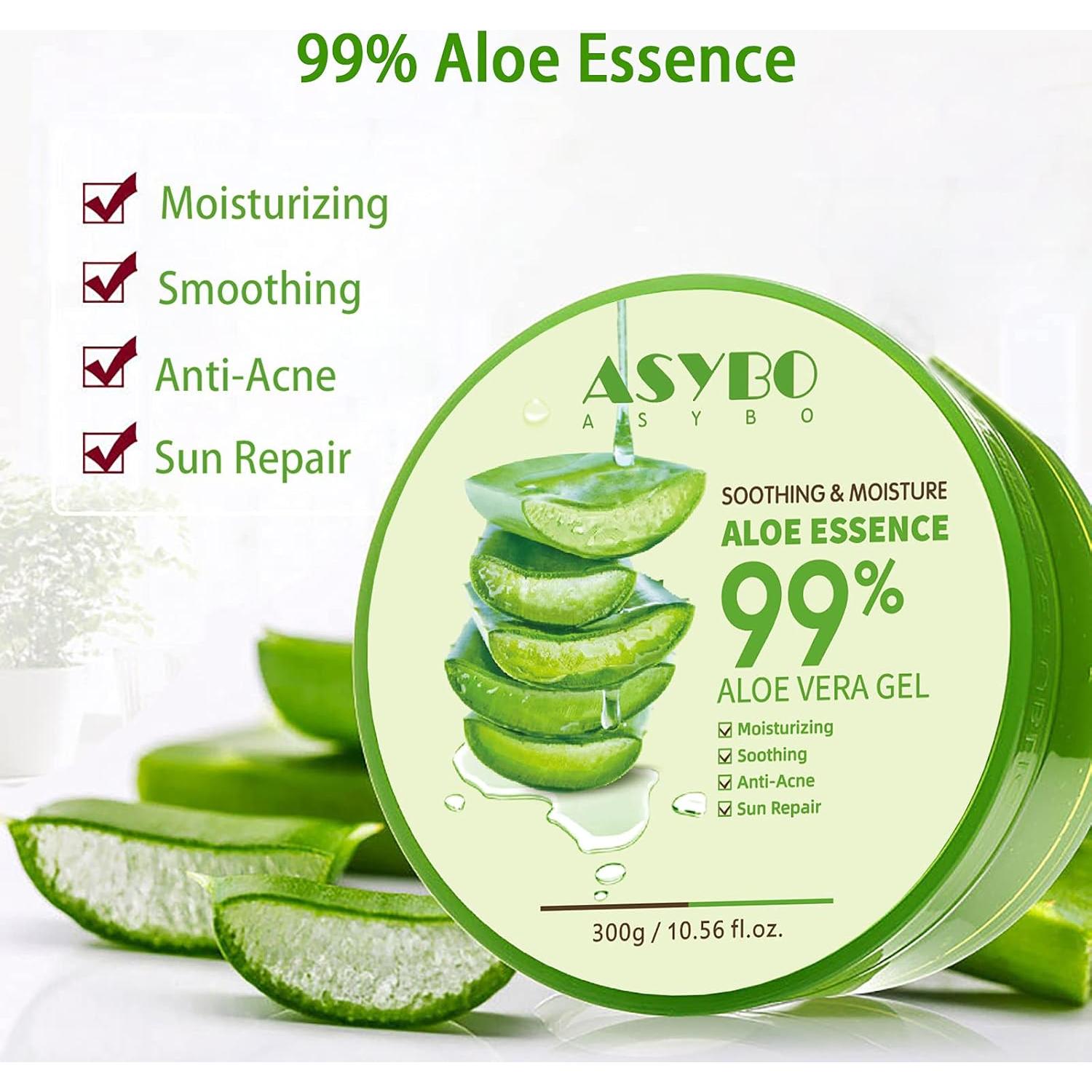 Gel Natural de Aloe Vera ASYBO 300ml x 2 - Hidratante y Calmante