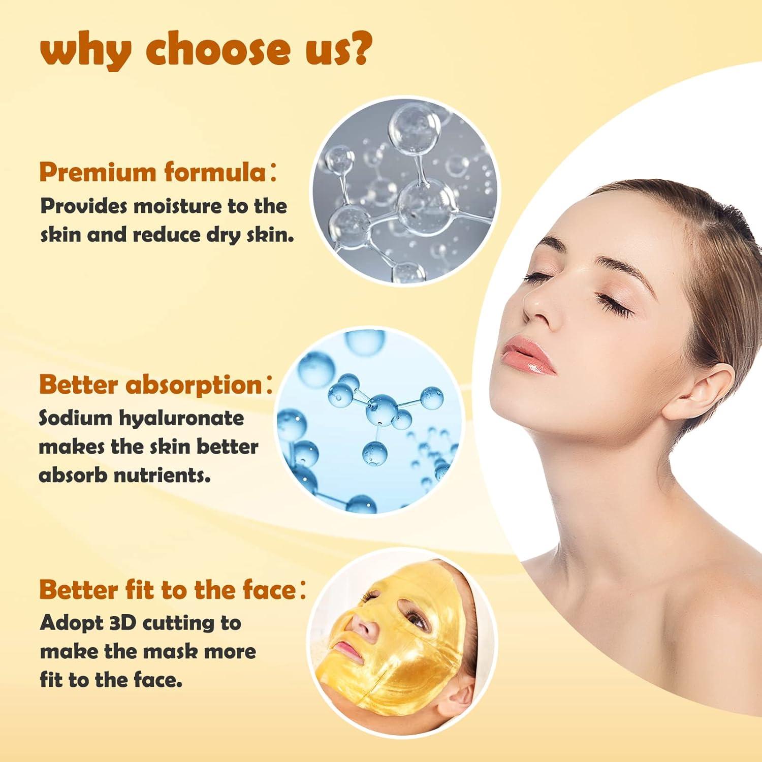 Mascarillas Faciales de Colágeno Permotary 6 PCS Hidratantes