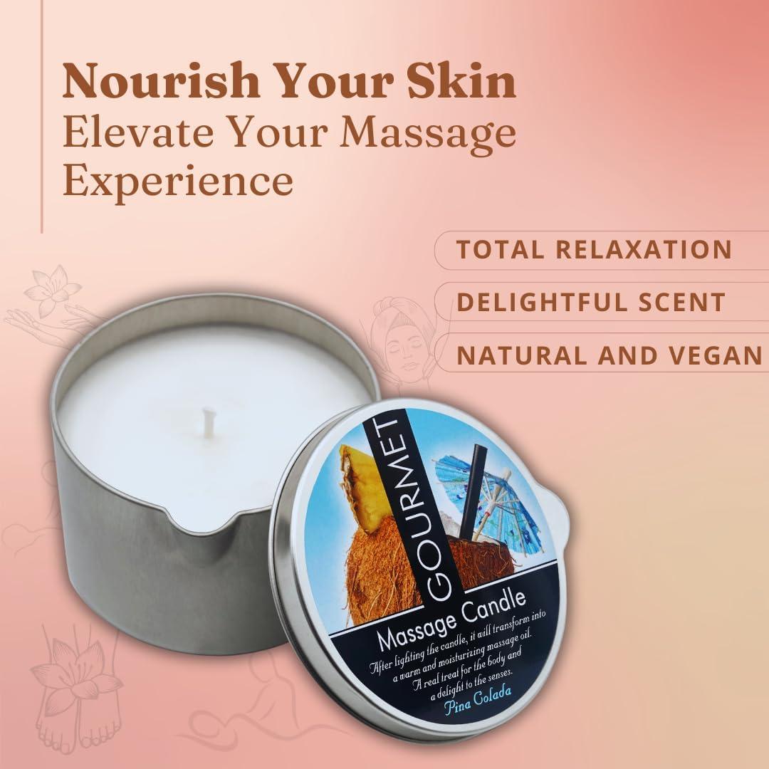 Vela de Masaje Vegana Colección Gourmet Piña Colada 191g