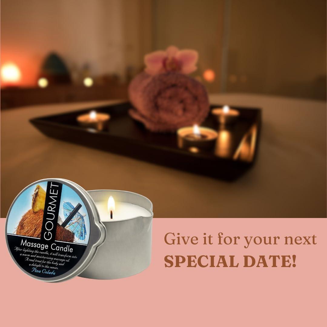 Vela de Masaje Vegana Colección Gourmet Piña Colada 191g