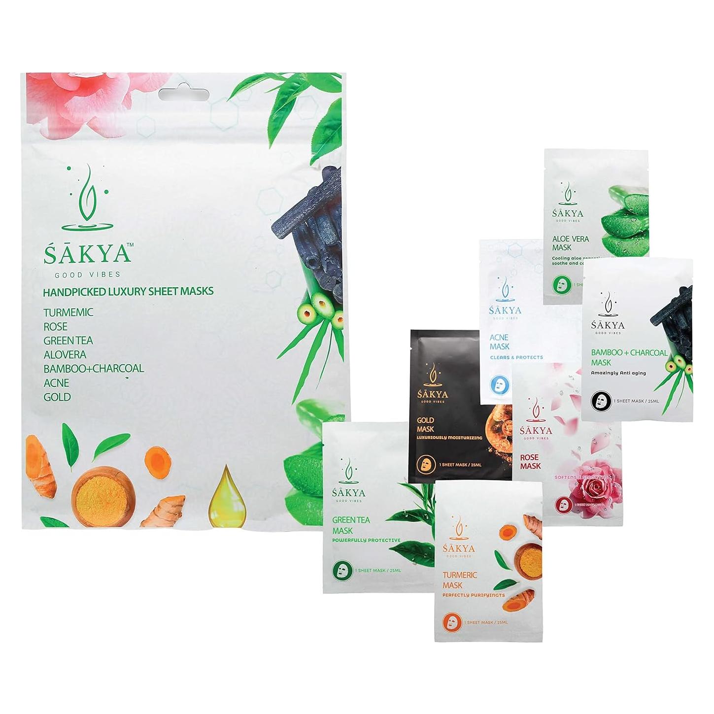 Mascarilla Facial Premium Sakya con Aloe Vera - 7 Piezas