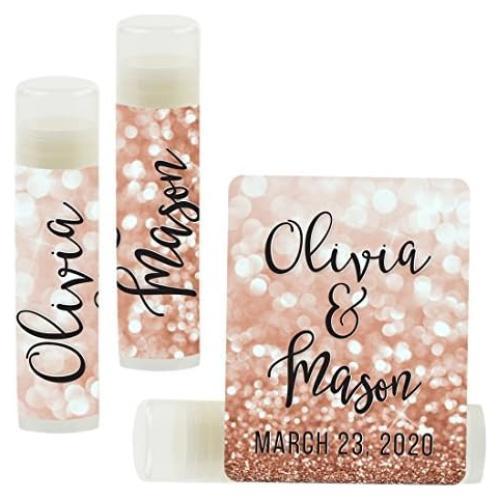 Bálsamo Labial Personalizado Andaz Press - 12 Piezas Oro Rosa