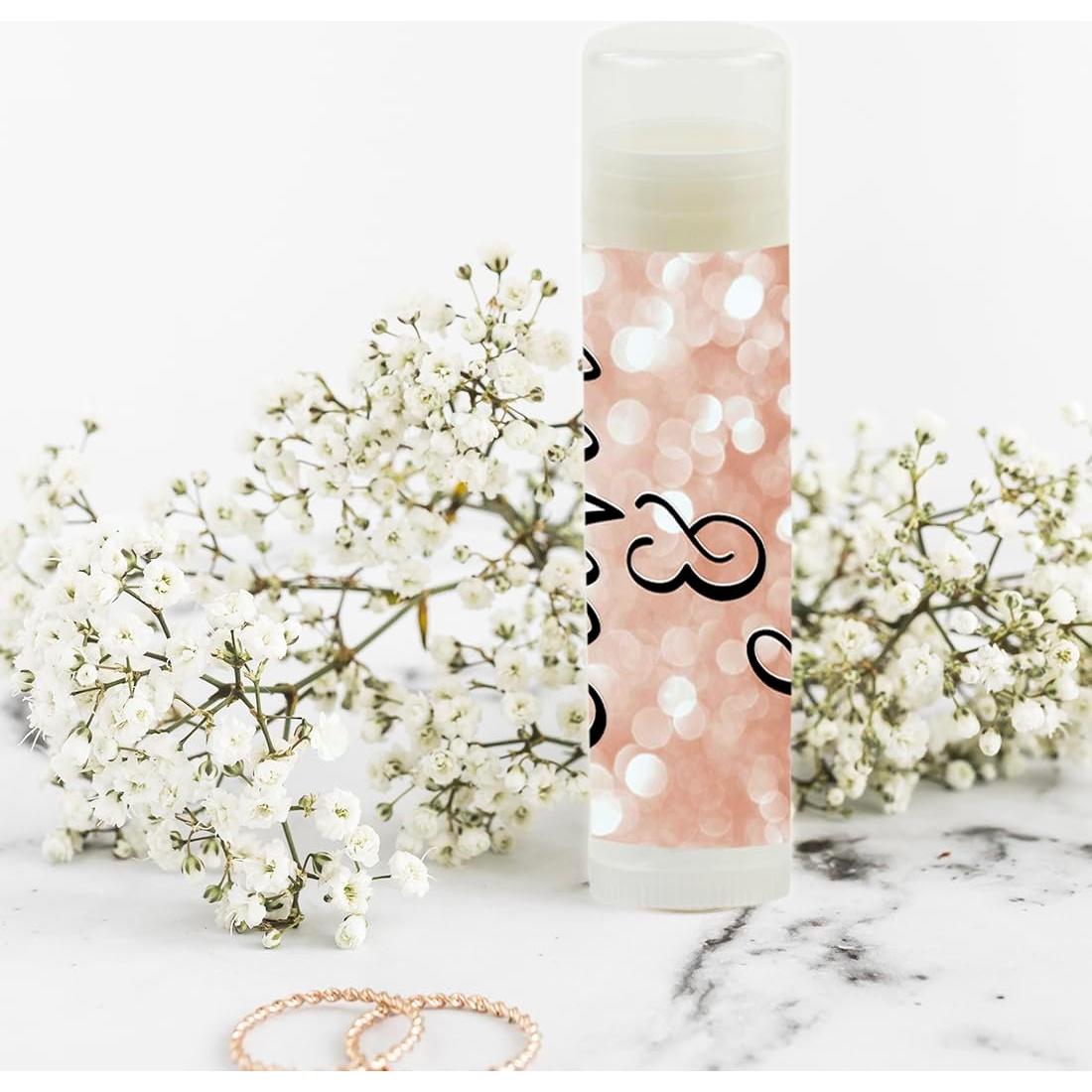 Bálsamo Labial Personalizado Andaz Press - 12 Piezas Oro Rosa