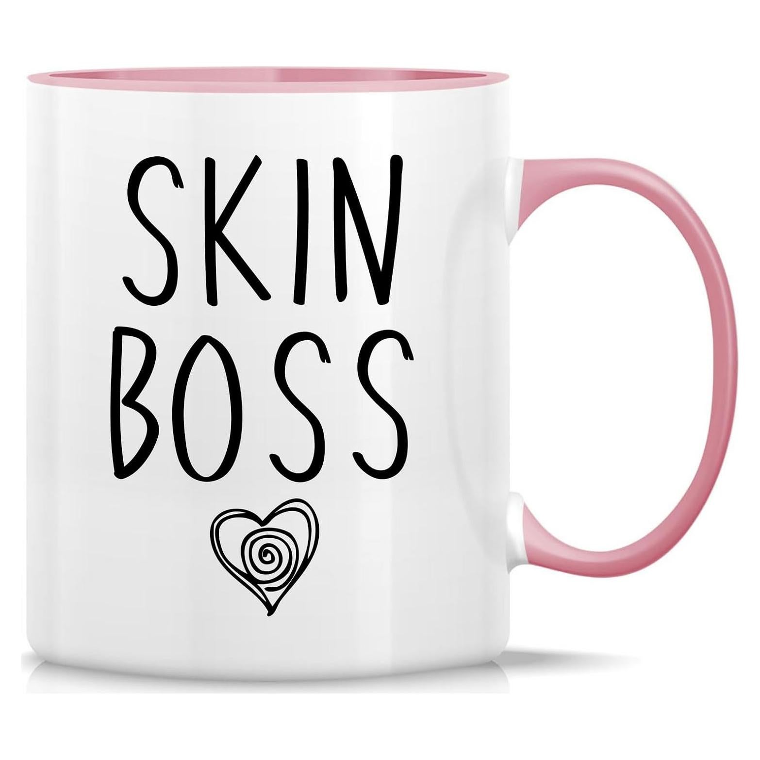 Taza de Cerámica Retreez 11 Oz Blanca con Asa Rosa