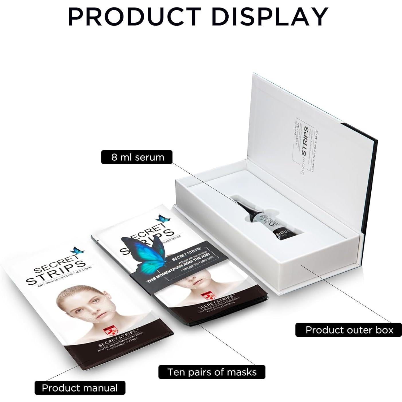 Mascarillas Faciales Antienvejecimiento Secret Strips - 10 Pares