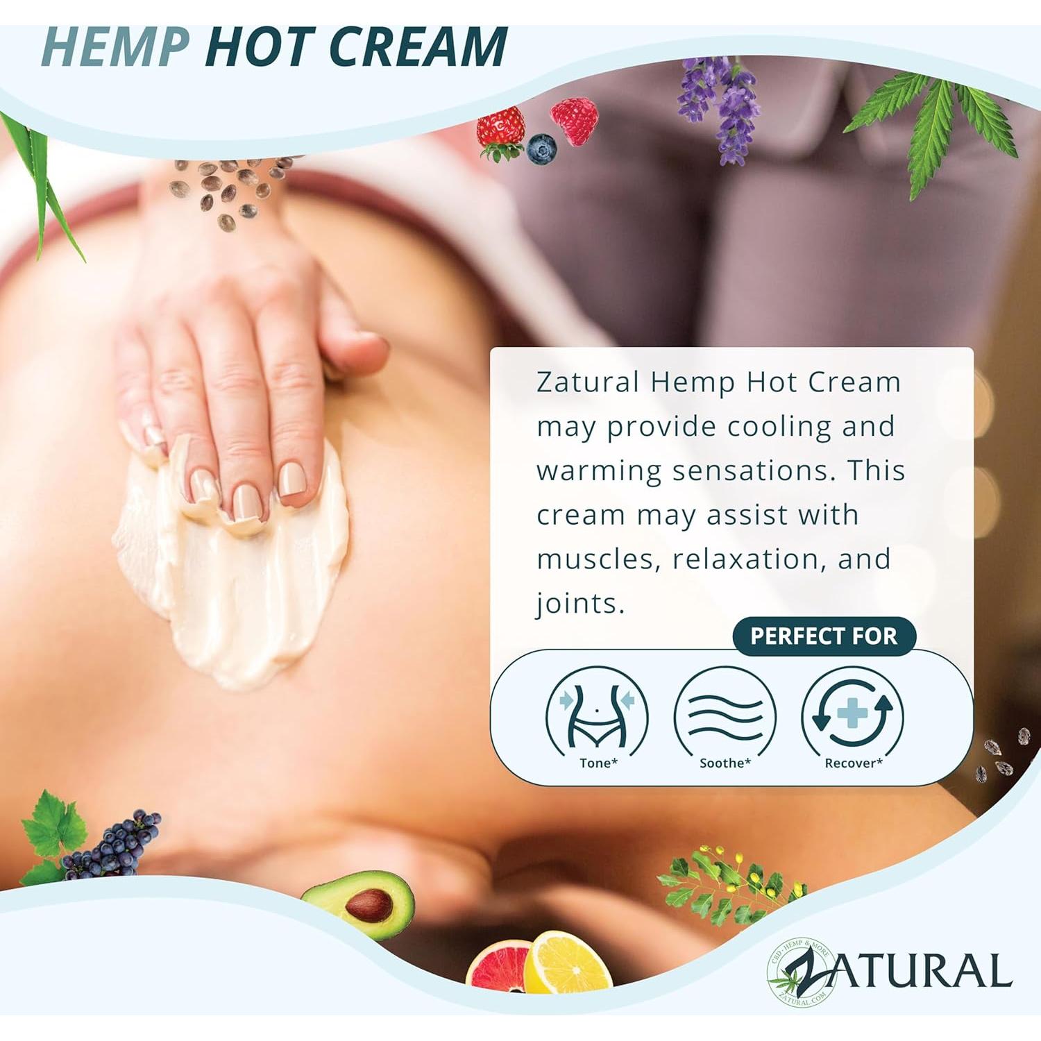 Crema Caliente Zatural 3.6 kg con Aceite de Cañamo y Esenciales