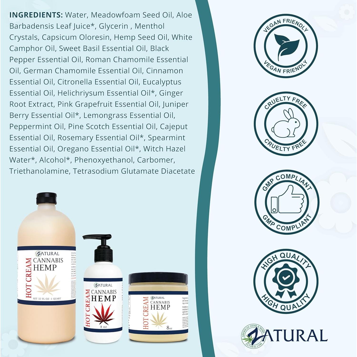 Crema Caliente Zatural 3.6 kg con Aceite de Cañamo y Esenciales