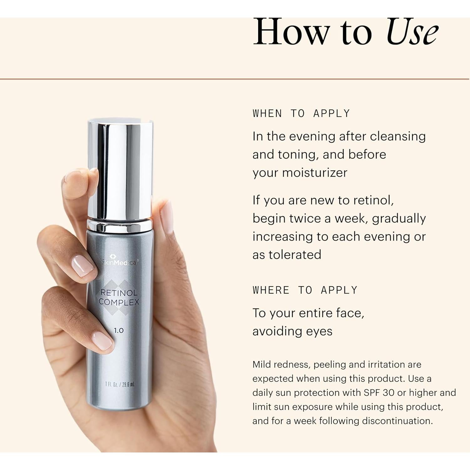 Suero de Retinol SkinMedica 1.0 - 29.57 ml, Antiarrugas