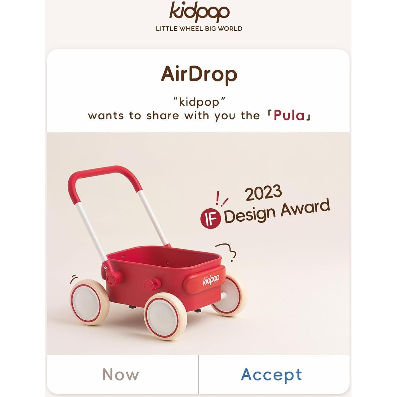 PULA Baby Push Walker with Wheels Toddler Wagon for First Learner Baby Toys 6-12 Months, 1 Year Old Birthday Gifts, Indoors and Outdoors (Black)