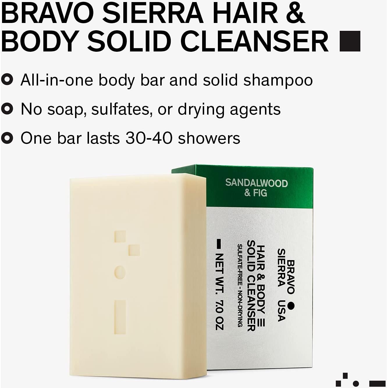 Champú Sólido Todo en Uno Bravo Sierra 198g - Sándalo y Higo