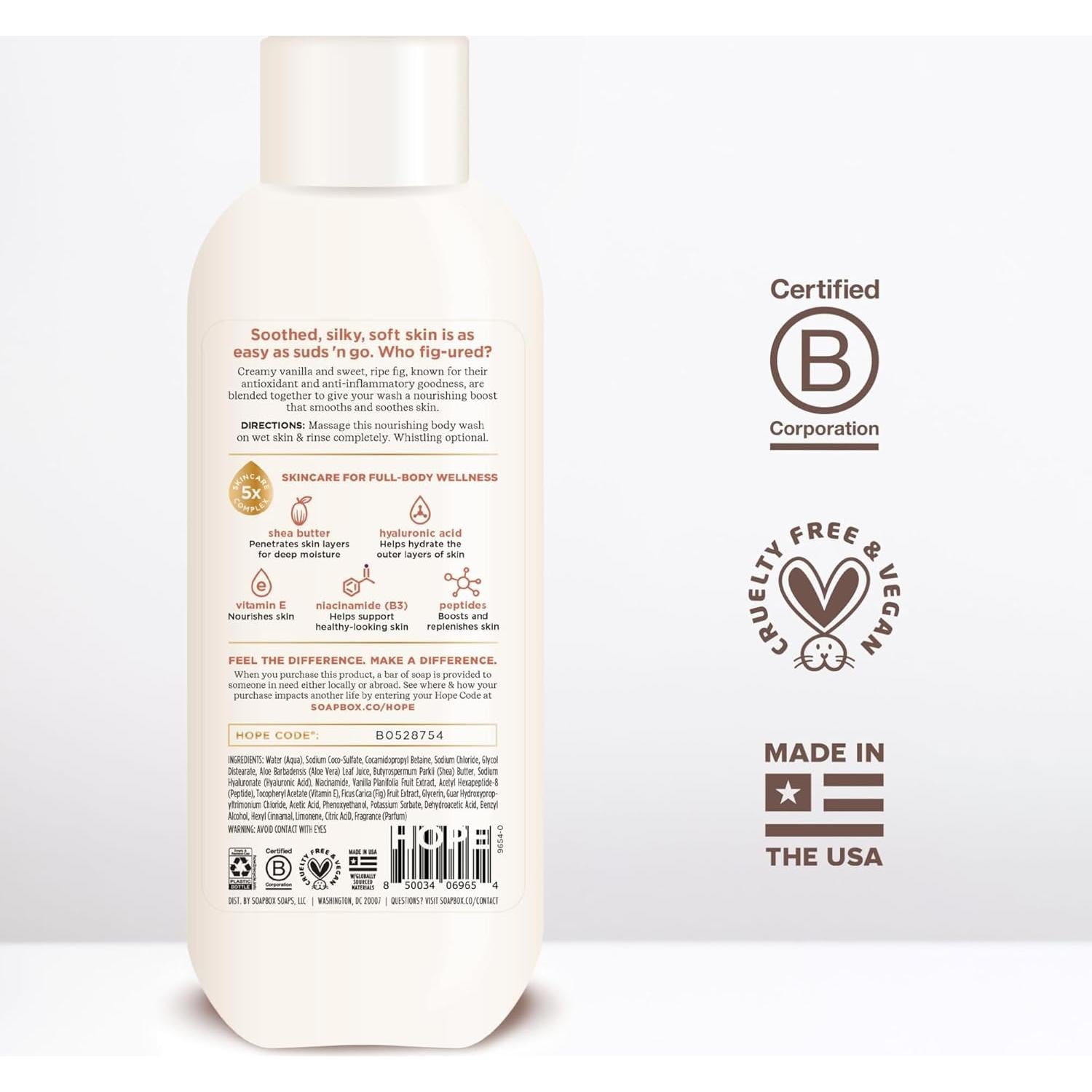 Jabón Líquido Hidratante Soapbox Frijol de Vainilla Dúo 2x600ml