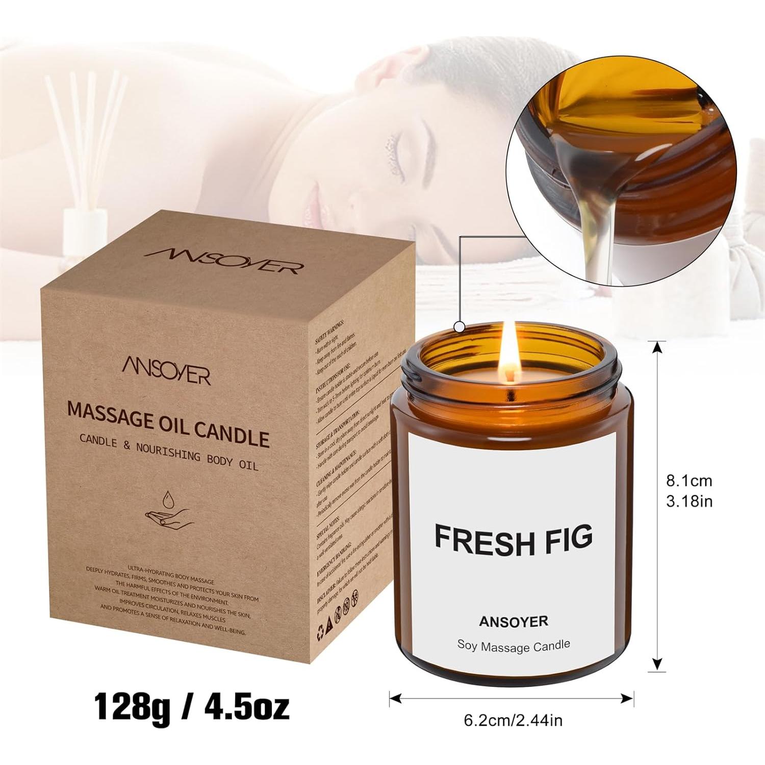 Vela de Aceite de Masaje ANSOYER 255g Higos Frescos Hidratante