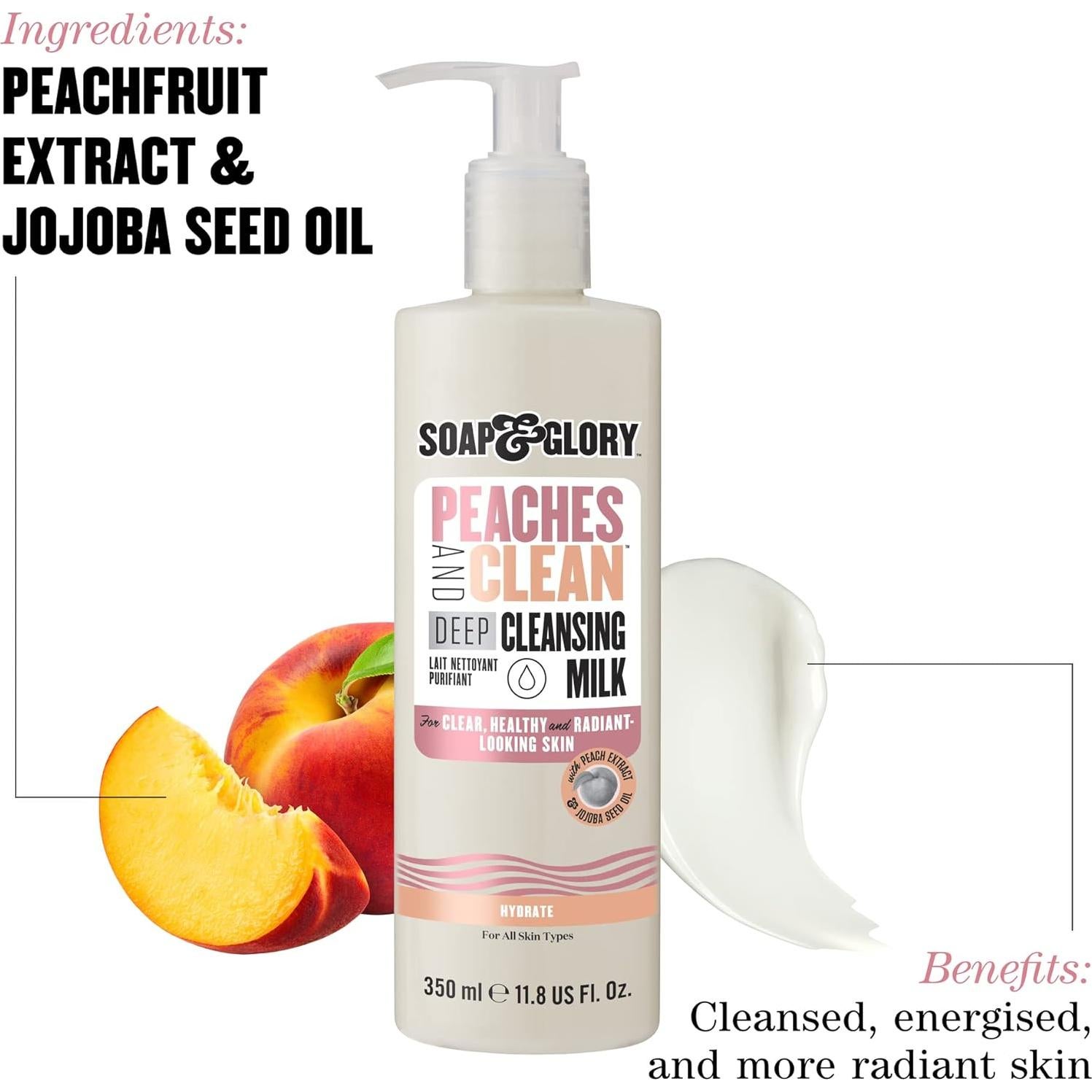 Leche Limpiadora Peaches & Clean Soap & Glory 350ml - 4 en 1