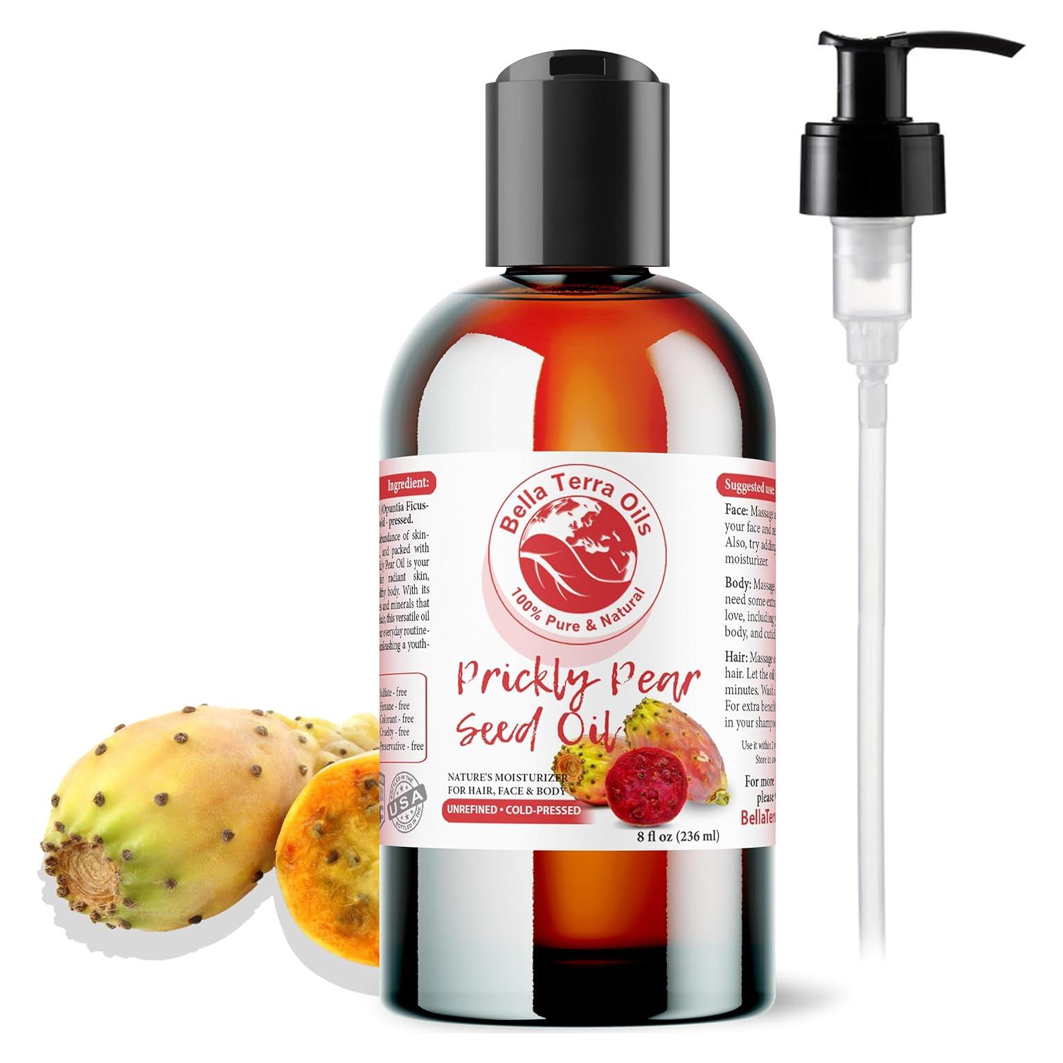 Aceite de Semilla de Higo Chumbo Bella Terra 236.6 ml - Rico en Vitamina B y Zinc