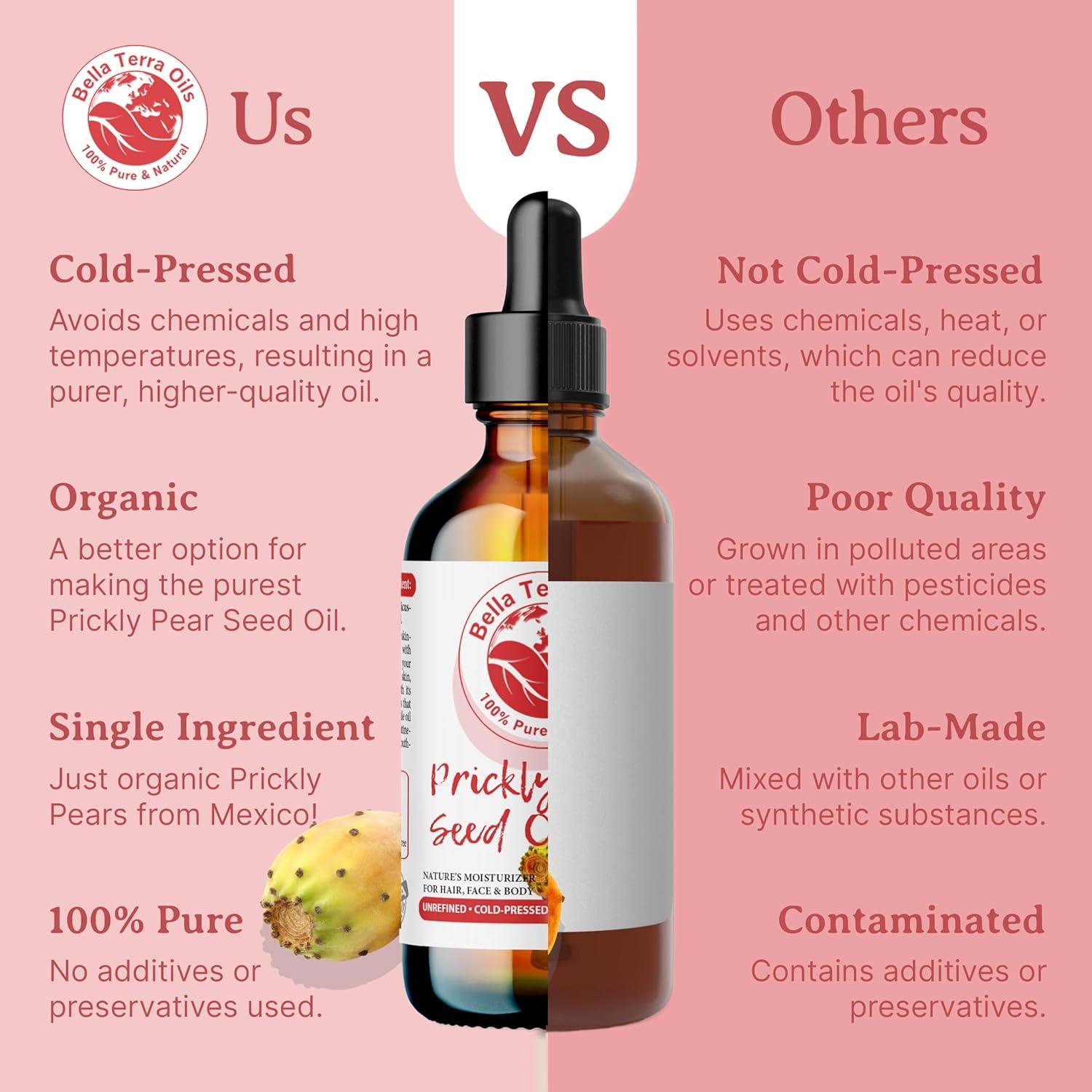 Aceite de Semilla de Higo Chumbo Bella Terra 236.6 ml - Rico en Vitamina B y Zinc